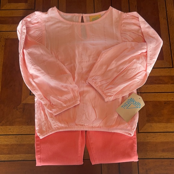 Thereabouts NWT Girls 6X Skinny Adjustable Waist Jeggings & Long Sleeve Blouse - Picture 7 of 16